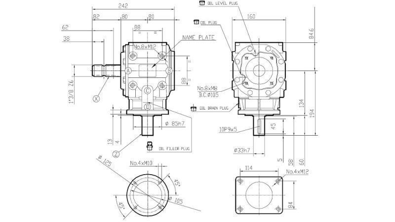 REDUCȚIE DE UNGHI T-310J 1:3 (30HP-22kW)