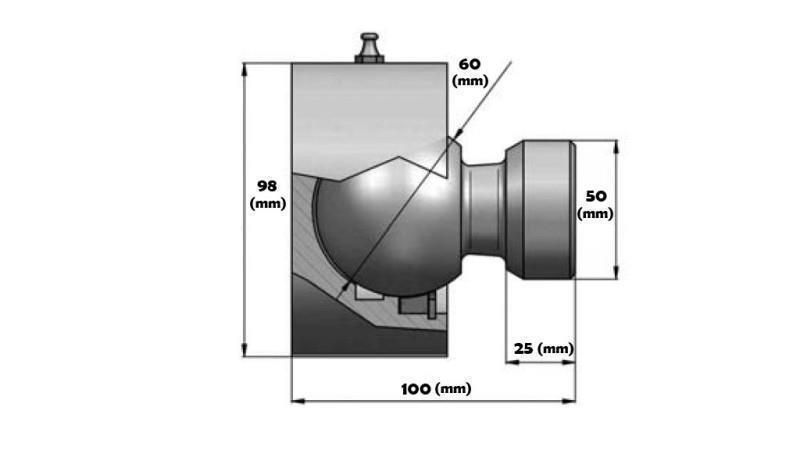 BALLHEAD SWINGING END FOR CYLINDER Dia.50