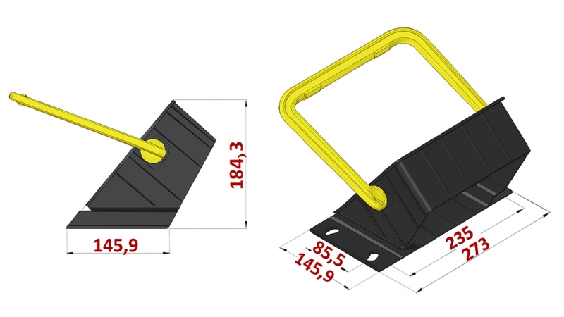 BRACKET FOR PLASTIC WEDGE DIN 76051/E53 6,500 KG