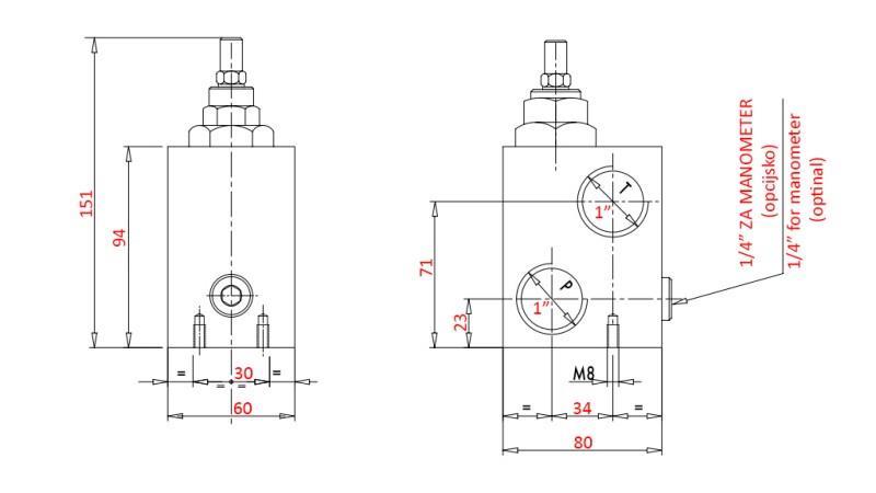 HYDRAULICKÝ REGULÁTOR TLAKU  VMPP 1' 50-400 BAR - 160lit