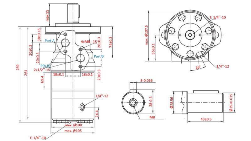 HYDROMOTOR B/MR 400 - WITH BRAKE