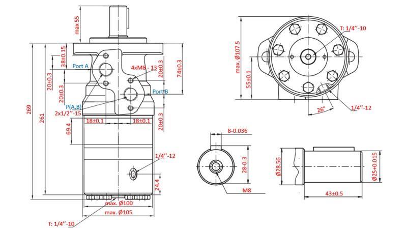 HYDRAULIC MOTOR B/MR 400 - WITH BRAKE