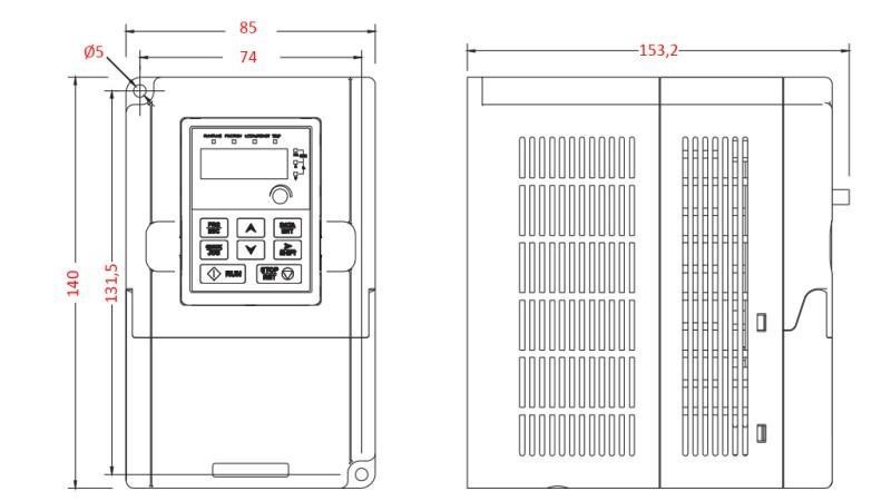 CONVERTITORE DI FREQUENZA-INVERTER 1Fase 0.75kW GD10-0R7G-S2-B