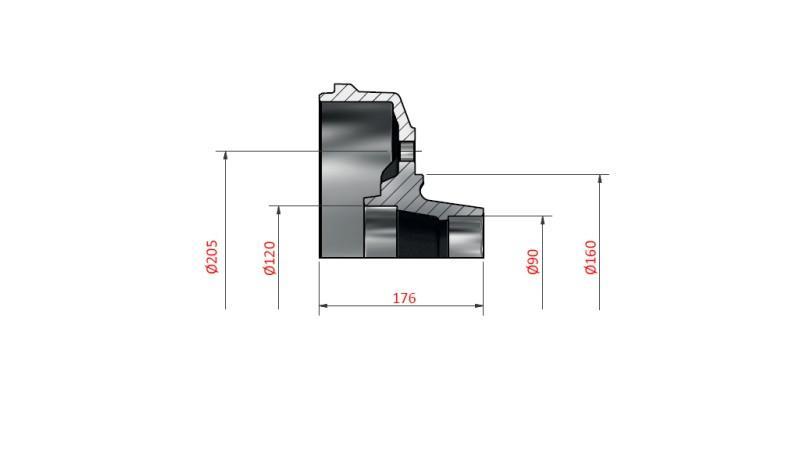 FÉKDOB 090-120 300X060 TENGELYRE 1600-1800-2000mm