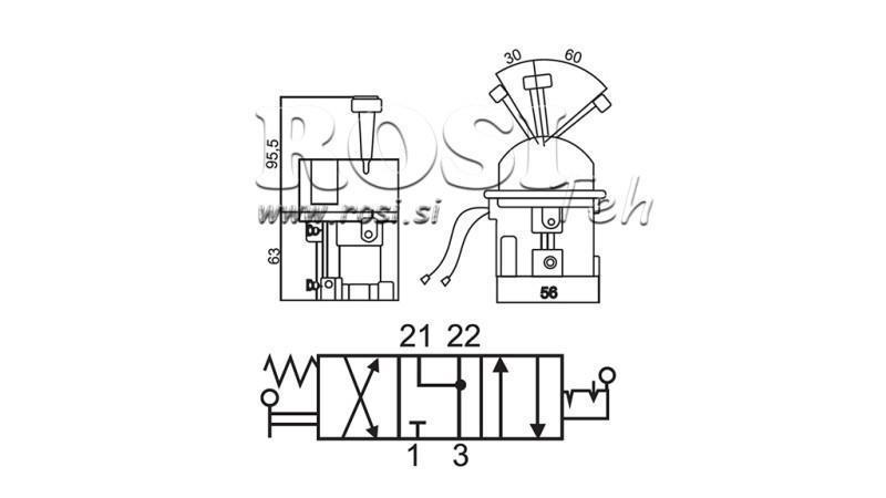 3 WAYS PNEUMATIC JOYSTIC