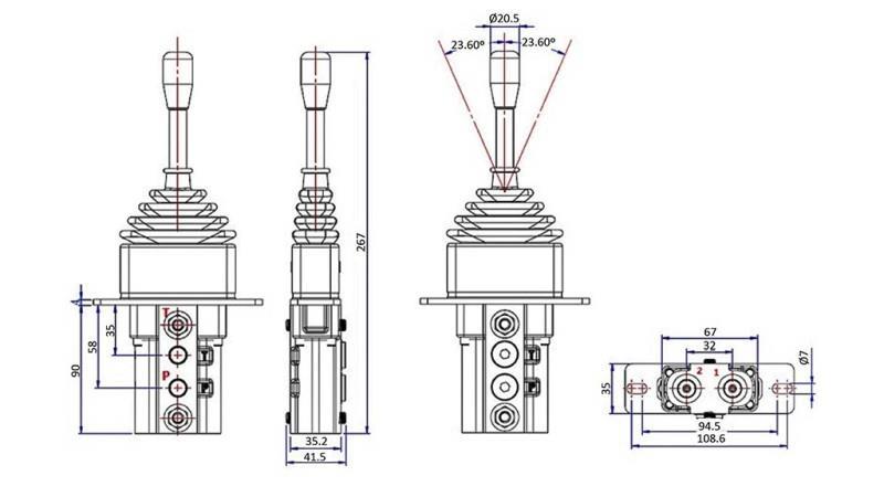 HYDRAULIC JOYSTICK WITHOUT LOCK