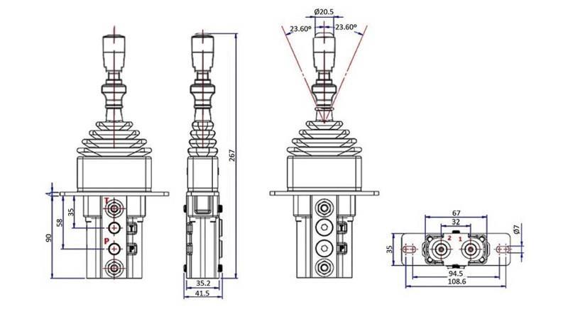 JOYSTICK HIDRAULIC CU ÎNCHIDERE