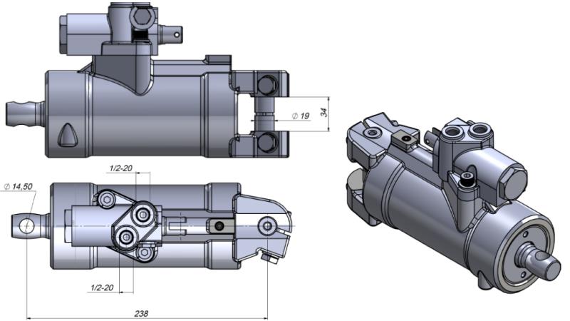 CILINDRO DEL VOLANTE IDRAULICO MASSEY FERGUSON OEM-1853466M93, 1884374M93, 3186323M91, 3773740M91, 1