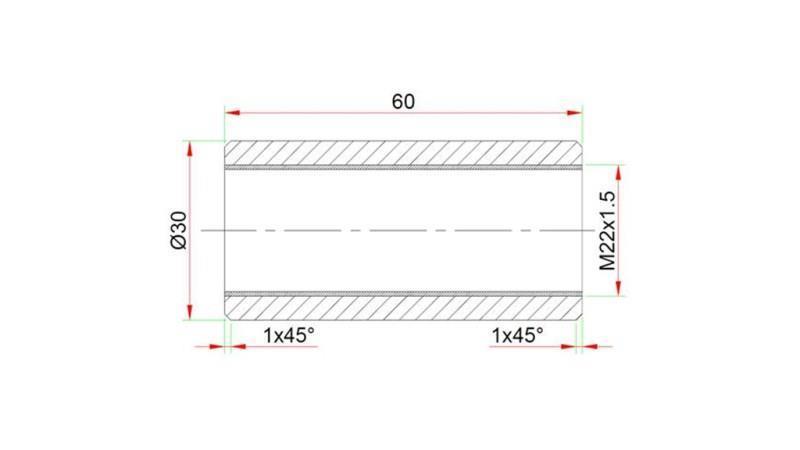 WELDING CONNECTOR 30x60 FOR TERMINAL M22x1.5