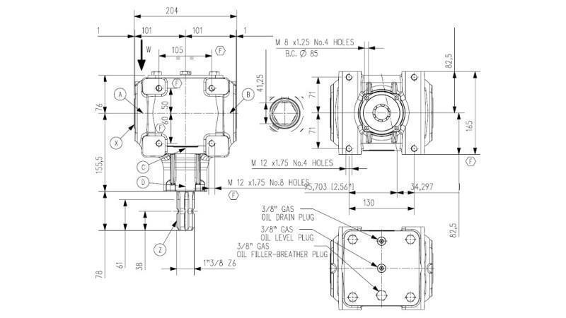 RIDUTTORE ANGOLARE TB-27J 1.46:1 (40HP-29.4kW)
