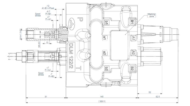 HIDRAULIČNI KONTROLNI VENTIL DLM-122/2 2xP80 L/min LOAD SENSING SA PLIVAJUČO FUNKCIJO