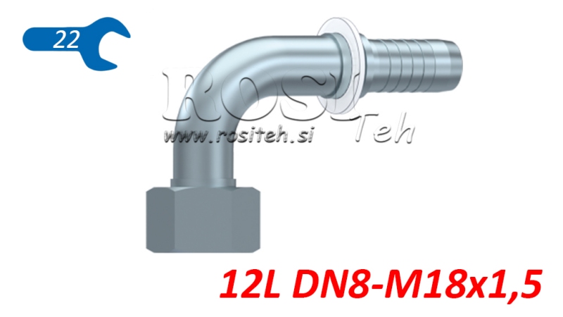 HYDRAULIC FITTING DKOL 12 L FEMALE ELBOW 90 DN8-M18X1.5