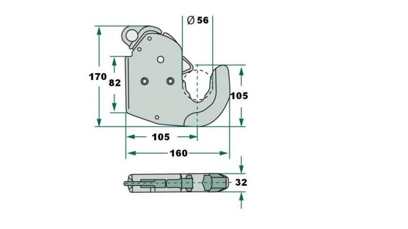 AVTOMATSKA KLJUKA TRAKTORSKE NOSILNE HIDRAVLIKE KAT.2S ECO - dimenzije