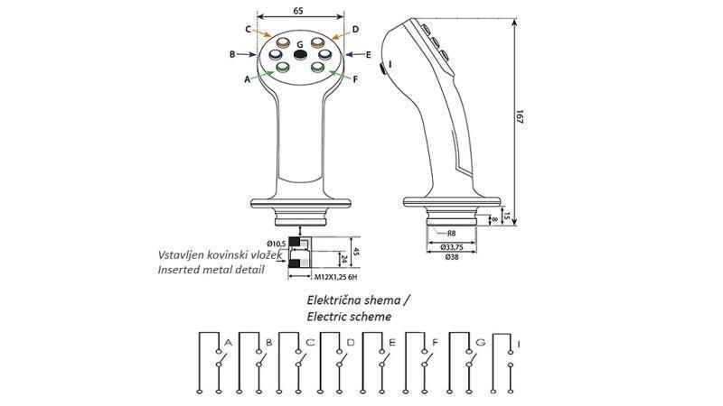 PÁČKA NA DIAĽKOVÉ OVLÁDANIE JOYSTICK - 2 TLAČIDLÁ