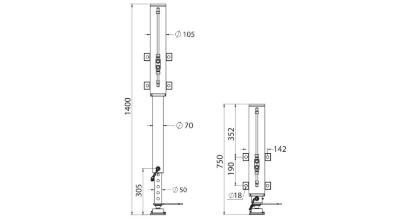LEGGI IDRAULICHE DOPPIO EFFETTO 500MM - 7.000KG