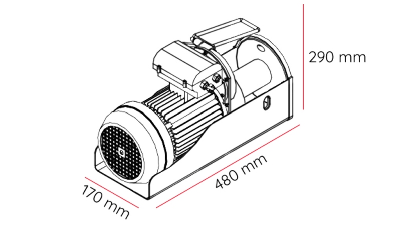 230 V ELEKTROMOS CSÖRLŐ DWI 500/990 kg