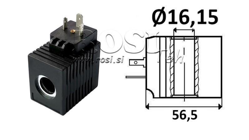 BOBINA ELETTROMAGNETICA 230V AC - CB12 - fi 16.15mm-52mm 30W