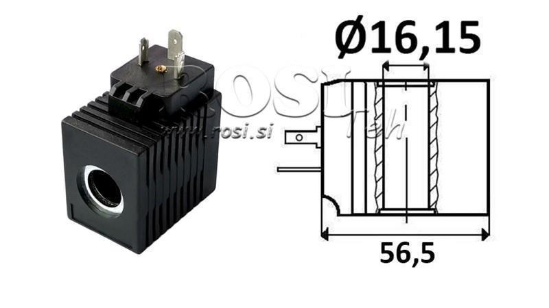 BOBINA ELETTROMAGNETICA 12V DC - CB12 - fi 16,15mm-52mm 16W IP65