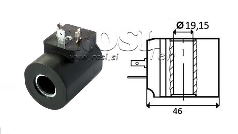 ELECTROMAGNETIC COIL 24V DC - M19-12DN - fi 19,15mm-56mm 33W IP65