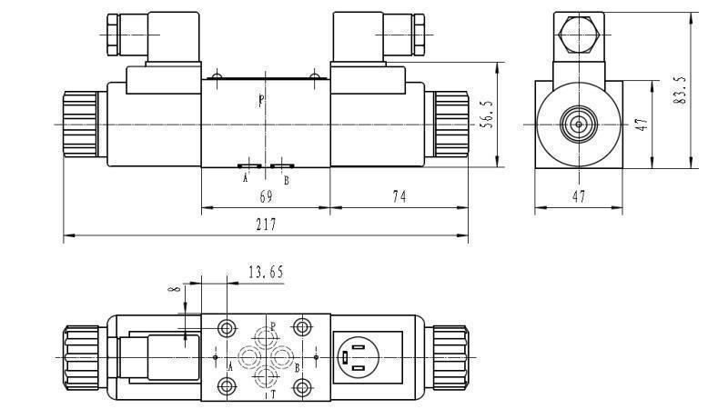 VALVOLA ELETTROMAGNETICA IDRAULICA CETOP 3 12/24/230V N1-DIMENSIONI