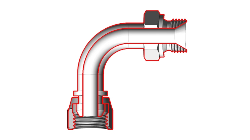 ŁUK HYDRAULICZNY 90° BSP MĘSKI-ŻEŃSKI 1/2