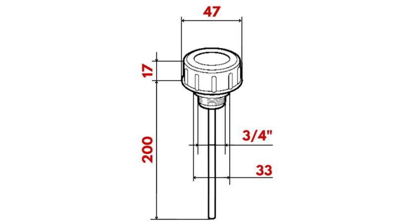 CAPAC DE UMPLERE 3/4 CU ROD DE NIVEL ȘI VENTIL