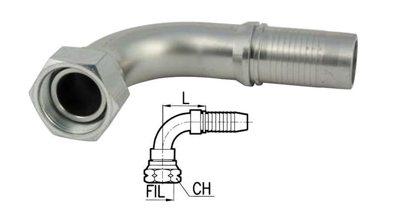 HYDRAULIC FITTING BSP FEMALE  90° DN5-1/4