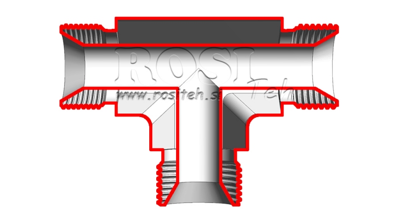 HYDRAULISK T STYKK BSP HAN-HAN 3/8