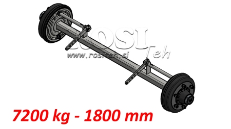 ESSIEU POUR REMORQUE 7200 KG AVEC FREINS (1800 MM)