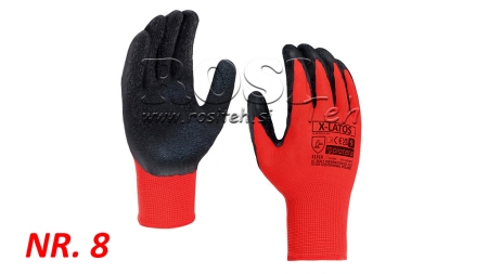 GANTS EN LATEX REVÊTUS - TAILLE 8