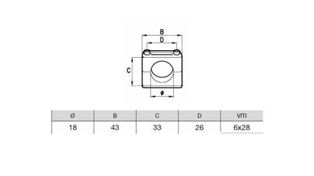 PIPE BRACKET Dia.28 - DOUBLE