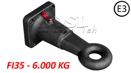 GANCIO DI TRAINO GIREVOLE fi35 6 TONNELLATE E3 NEL CASO 6000/1500KG