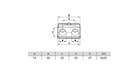 PIPE BRACKET Dia.10 - DOUBLE