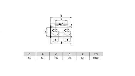 PIPE BRACKET Dia.15 - DOUBLE