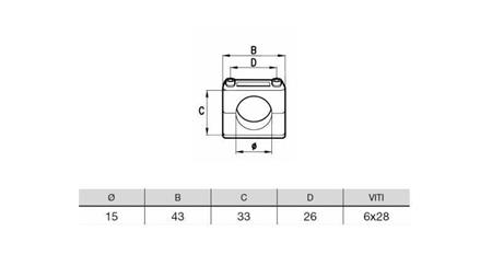 PIPE HOLDER DIAMETER 15 - dimensions