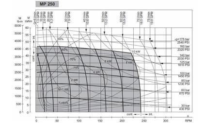 HYDRAULIC MOTOR MP 250 cc - 6 TEETH - FUNCTIONAL DIAGRAM