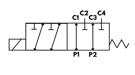 6-WAY KLEP 3/4 (6/2) 12V - 140LIT