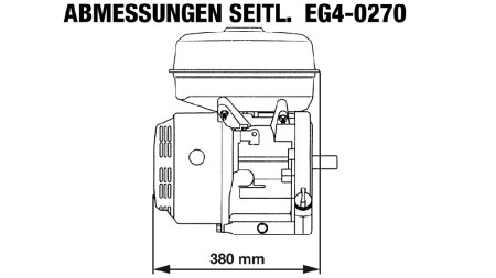 gasoline engine EG4-270cc-6.56kW-8.92HP-3,600 RPM-H-KW25x88.2-manual start