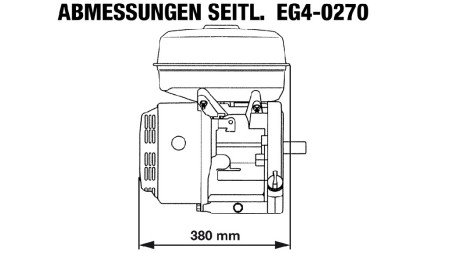 benzin motor EG4-270cc-6,56kW-8,92HP-3.600 U/min-H-KW25x88.2-kézi inditás