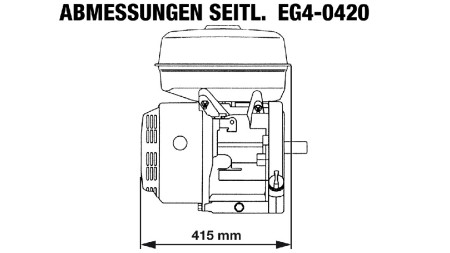 gasoline engine EG4-420cc-9,6kW-13,1HP-3.600rpm-E-KW25x88.5-electric start