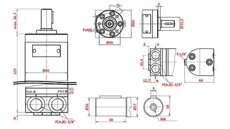 HYDRAULIC MOTOR MM 12,5 -side