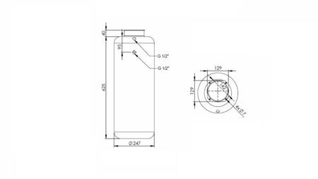 SERBATOIO IN METALLO ROLL PP 30 LITRO ORIZZONTALE-VERTICALE