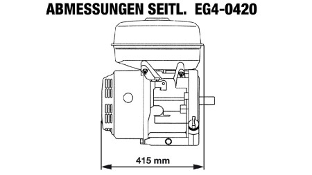 motore a benzina EG4-420cc-9.6kW-13.1HP-3.600 RPM-E-KW25.4x88.5-avviamento elettrico