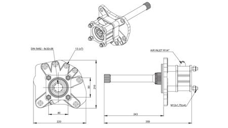 GEAR DRIVE FOR HYDRAULIC PUMP - MERCEDES G155 - 1 ACTROS