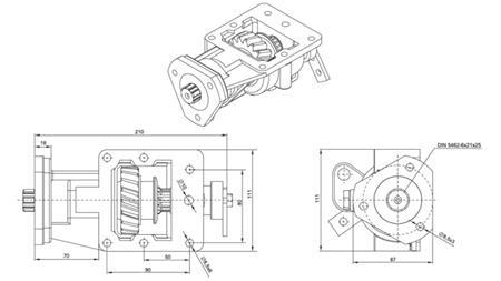 Dimensioner UDGANG FOR HYDRAULISK PUMPE - IVECO 2826