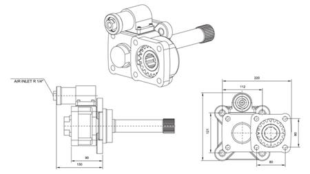 Διαστάσεις ΕΞΟΔΟΥ ΓΙΑ ΥΔΡΑΥΛΙΚΗ ΑΝΤΛΙΑ - VOLVO SR-1700-2