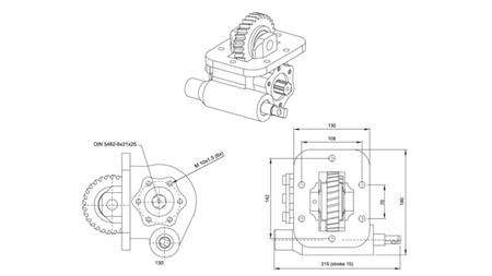 GEAR DRIVE FOR HYDRAULIC PUMP - ISUZU MSB 5S VACUUM