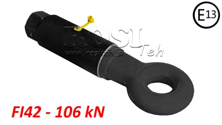 SWIVEL TOWING HOOK FI42 106kN (E13 certificate)