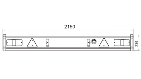 PARAURTI PER RIMORCHIO MODELLO TÜV CON LUCI 2150MM
