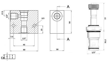 2 wegeventil 1/2 (NC) 12V - 60lit